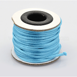 Cordons fil de nylon tressé rond de fabrication de noeuds chinois de macrame rattail, bleu profond du ciel, 2mm, environ 10.93 yards (10 m)/rouleau