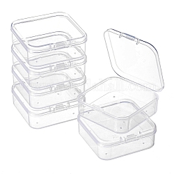 正方形プラスチックビーズ貯蔵容器  透明  5.4x5.3x2cm  インナーサイズ：5.1x5.05x1.5センチメートル