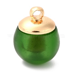 Handmade Lampwork Pendants, with Alloy Findings, Perfume Bottle, Sea Green, 22.5x18mm, Hole: 3mm