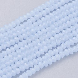 Imitation Jade Glass Beads Strands, Faceted, Rondelle, Lavender, 3x2~2.5mm, Hole: 0.5mm, about 186~190pcs/strand, 17 inch