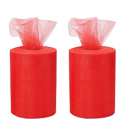 Rubans de maille déco, tissu de tulle, Tissu à carreaux en tulle pour la fabrication de jupe, rouge, 6 pouce (150 mm), 100yards / roll (91.44m / roll)