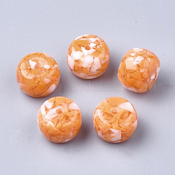 Perline di resina, stile imitazione di pietre preziose, rondelle, arancione scuro, 23x14mm, Foro: 2.5 mm