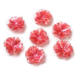 Tappo di perline di fiori, per la creazione di gioielli fai da te, rosso, 27~29x7~9mm, Foro: 0.9~1 mm