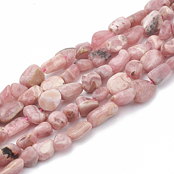 Chapelets de perles en rhodochrosite naturelle, pépites, 3~14x2~9x2.5~8mm, Trou: 1mm, Environ 50~55 pcs/chapelet, 15.94 pouce