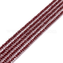 Transparent Glass Beads Strands, Faceted, Round, FireBrick, 3mm, Hole: 0.8mm, about 127~139pcs/strand, 14.09~14.53 inch(35.8~36.9cm)