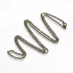 Латунные кабельные цепи ожерелья, античная бронза, 23.6 дюйм (60 см)