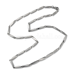 201 collar de cadena de eslabones de barra de acero inoxidable para hombres y mujeres., color acero inoxidable, 19.65~19.92 pulgada (49.9~50.6 cm)