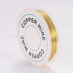 Round Copper Jewelry Wire, Gold, 24 Gauge, 0.5mm, about 26.24 Feet(8m)/roll
