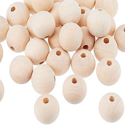 Playbox 25mm Unpainted Round Wooden Beads (50 Pieces)