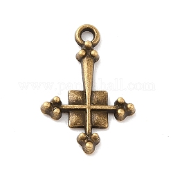 Pendente in lega stile tibetano, fascino croce di religione, bronzo antico, 15.5x10.5x2mm, Foro: 1 mm
