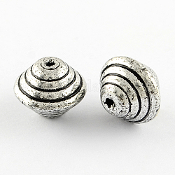 Vintage Acrylic Beads, Bicone, Antique Silver, 25x18mm, Hole: 2mm, about 105pcs/500g