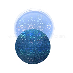DIY Laser Effect Cup Mat Silicone Molds, Resin Casting Molds, For UV Resin, Epoxy Resin Craft Making, Flat Round with Snowflake/Heart Pattern, Heart Pattern, 96x87x8mm, Inner Diameter: 80mm