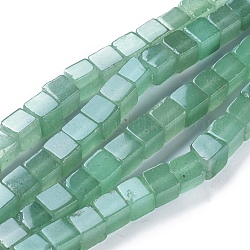 Cuentas de aventurina verde natural hebras, cubo, 5.5~6.5x5.5~6.5x5.5~6.5mm, agujero: 0.8 mm, aproximamente 62 pcs / cadena, 15.63 pulgada (39.7 cm)