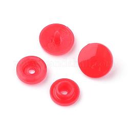 Botones de presión de plástico, botones a presión impermeable, plano y redondo, rojo, 12x6.5mm