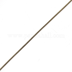 Латунные цепочки змеи, с катушкой, пайки, античная бронза, 1.3 мм, Около 10 ярдов / рулон