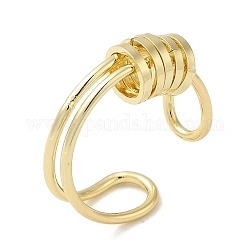 Anelli di ottone, anello polsino aperto per le donne, vero placcato oro 18k, 3~7mm, diametro interno: 17mm