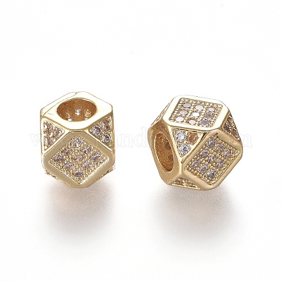 Perles de zircone cubique micro pave en Laiton&nbsp;X-ZIRC-L088-01B-G-1