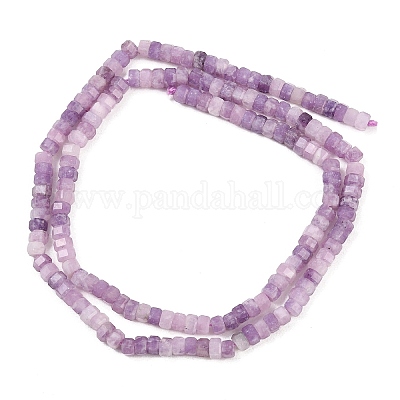 Natürliche Lepidolith / lila Glimmer Steinperlen Stränge&nbsp;G-G345-C18-2x4mm-1