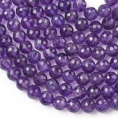 Natürlichen Amethyst Perlen Stränge&nbsp;G-L654-O01-6mm-1