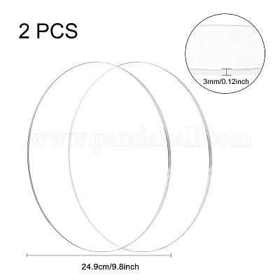 Benecreat 2 pièces disque de cercle acrylique transparent 3mm d