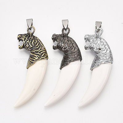 Tiger Tooth CZ Pendant Necklace