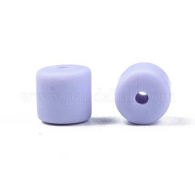 Handmade Polymer Clay Bead Strands, Column, Violet, 6.5x6mm, Hole: 1.2mm,  about 61pcs/strand, 15.75 inch(40cm)