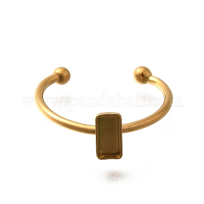 Componenti per anello polsino aperto in acciaio inossidabile 304&nbsp;LS-STAS-M057-01A-G-1