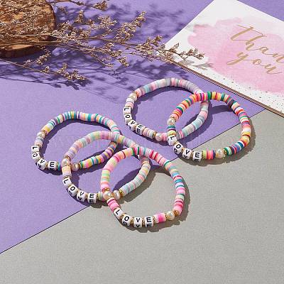 Bracciale di perline in argilla polimerica personalizzato per occasioni