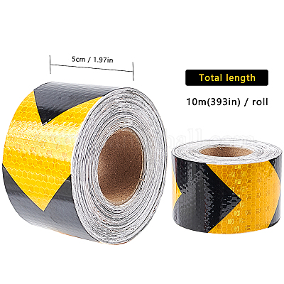 Wholesale Gorgecraft 2 X 33ft Reflective Hazard Warning Tape Yellow Black  High Intensity Waterproof Reflector Safety Tape Marking Tape for Outdoor  Steps 