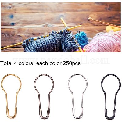 HAMIYELL 1000Pcs Metal Black Safety Pins/Bulb Pin/Gourd Pin/Calabash Pin  for Clothing Crafting and DIY Home Accessories, Suitable for