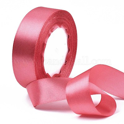 Single Face Satin Ribbon, Polyester Ribbon, Christmas Ribbon, Red, 1  inch(25mm) wide, 25yards/roll(22.86m/roll), 5rolls/group,  125yards/group(114.3m/group)