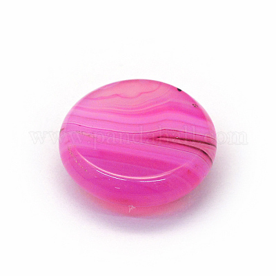 Gefärbte natürliche gestreifte Achat-Cabochons&nbsp;X-G-R348-14mm-01-1