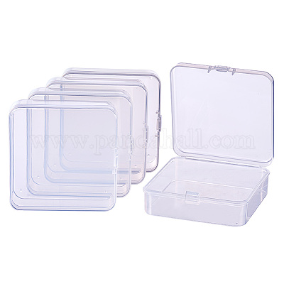 10pcs Round Clear Plastic Containers Beads Crafts Jewelry Display Storage  Boxes Case