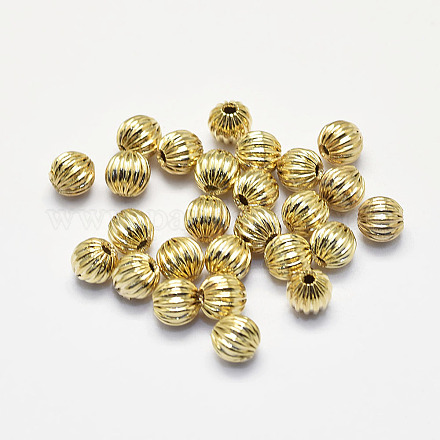 Perlas corrugadas de latón chapado de larga duración KK-K193-105G-NF-1