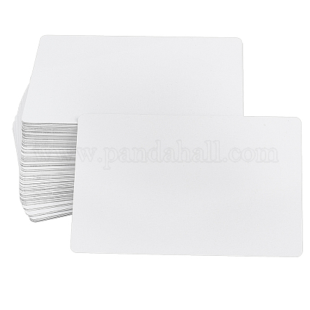 アルミブランク熱転写名刺  長方形のプラスチックの箱付き  ホワイト  86x54x0.1mm  50個/箱 DIY-WH0190-87-1