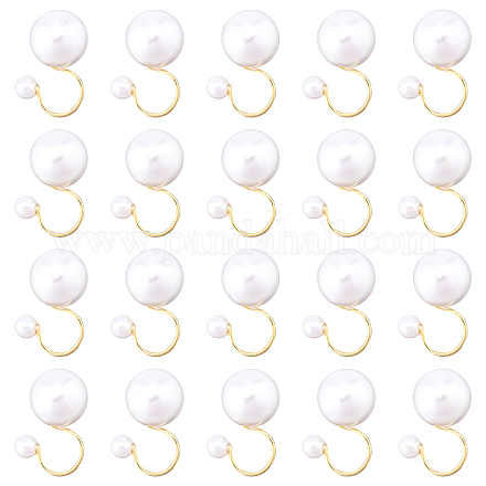 Dicosmetic 20 pz orecchini rotondi in plastica imitazione perla polsino EJEW-DC0001-04-1