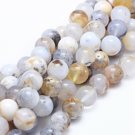 Brins de perles de calcédoine marine d'australie naturelle G-D0010-03B-10mm-1