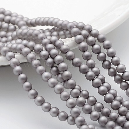 Perlas de concha redonda perlas esmeriladas hebras BSHE-I002-4mm-223-1