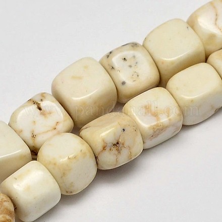 Cube Natural Magnesite Beads Strands G-M138-38-1
