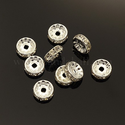 Abalorios de latón Diamante de imitación espaciador RB-A003-10MM-S-1