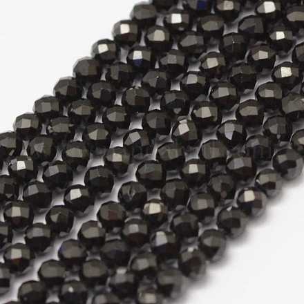 Natürliche schwarze Spinell Perlen Perlen Stränge G-K182-2mm-03-1