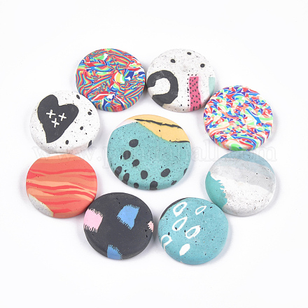 Handmade Polymer Clay Cabochons CLAY-S092-06-1