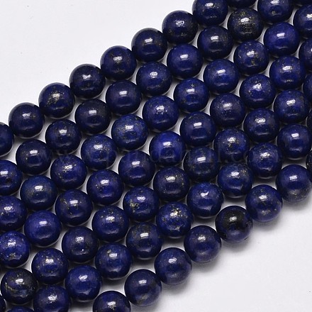 Chapelets de perles rondes naturelles en lapis-lazuli teinté G-M169-10mm-05-1