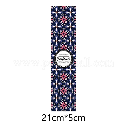 Etiqueta de papel de jabón hecho a mano con patrón floral DIY-WH0243-474-1