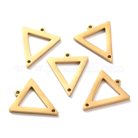 イオンプレーティング（ip）304ステンレス鋼リンクコネクター  三角形  ゴールドカラー  18x15.5x1.5mm  穴：1.2mm STAS-Z037-01G-1