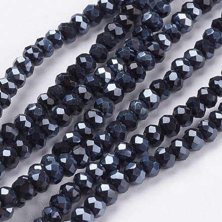 Chapelets de perles en verre électroplaqué EGLA-J047-3x2mm-F17-1