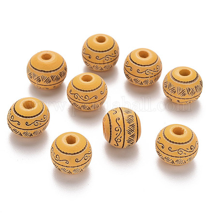Painted Natural Wood Beads WOOD-N006-02A-09-1