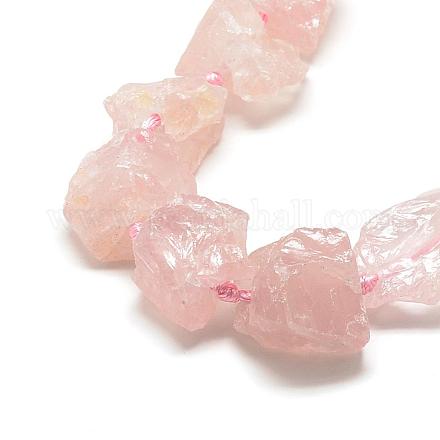 Fili di perline quarzo roso  naturale  G-R421-17-1