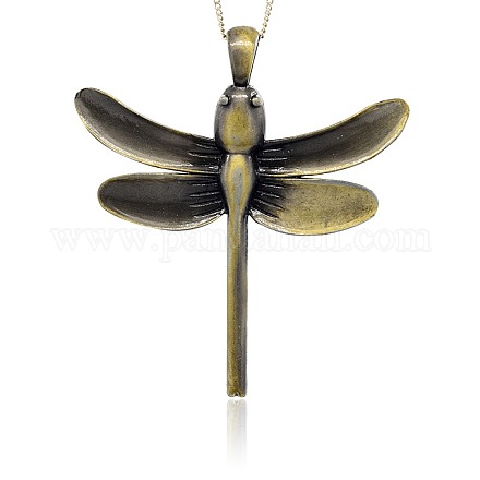 Nickel Free & Lead Free Tibetan Style Alloy Dragonfly Big Pendants PALLOY-J219-040AB-NR-1