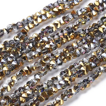 Chapelets de perles en verre électroplaqué EGLA-L021-HP01-1